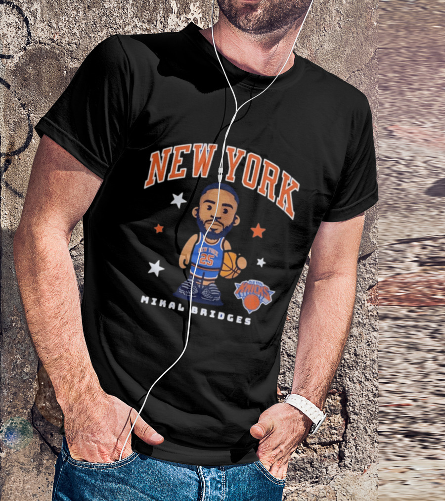 New York Knicks Mikal Bridges Basketball 25 T-Shirt