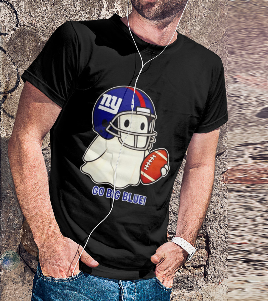 New York Giants Ghost Go Big Blue Halloween 2026 Football T-Shirt