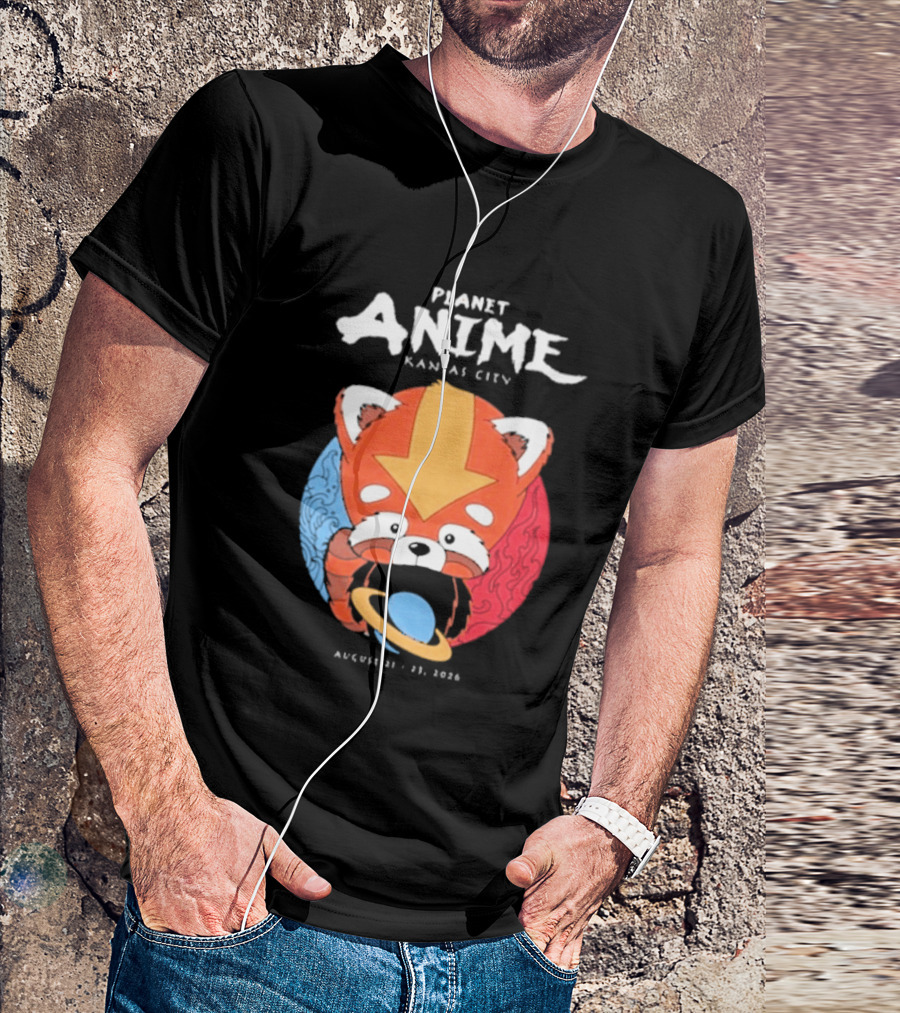 Planet Anime Kansas City August 21 2026 Panda Red Avatar Blue Circle T-Shirt