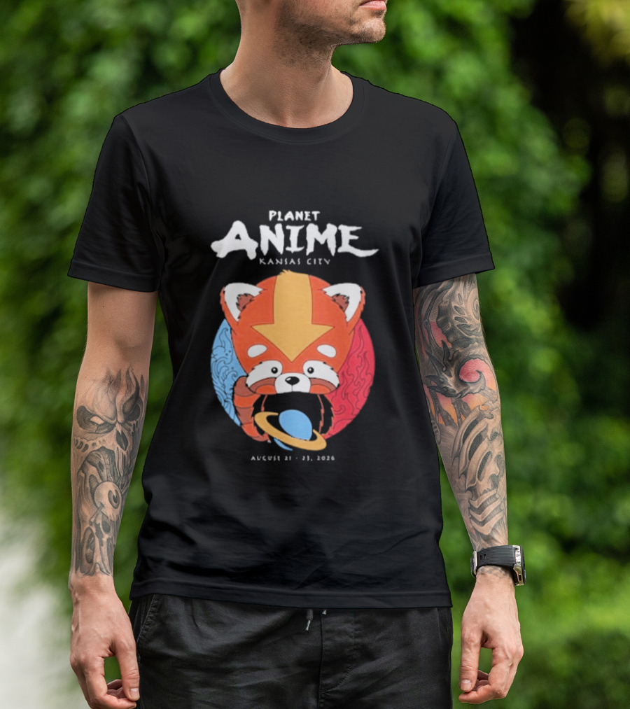 Planet Anime Kansas City August 21 2026 Panda Red Avatar Blue Circle T-Shirt