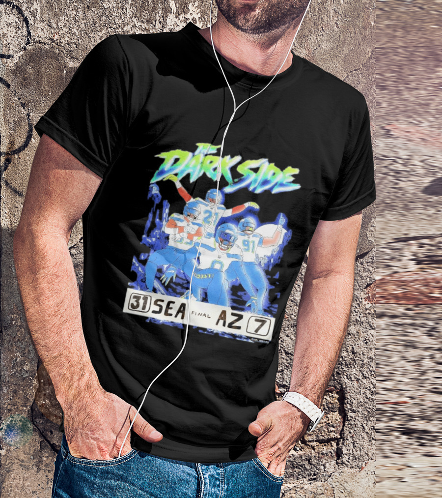 The Dark Side Seattle 31 Arizona 7 Final Score Players Celebration T-Shirt