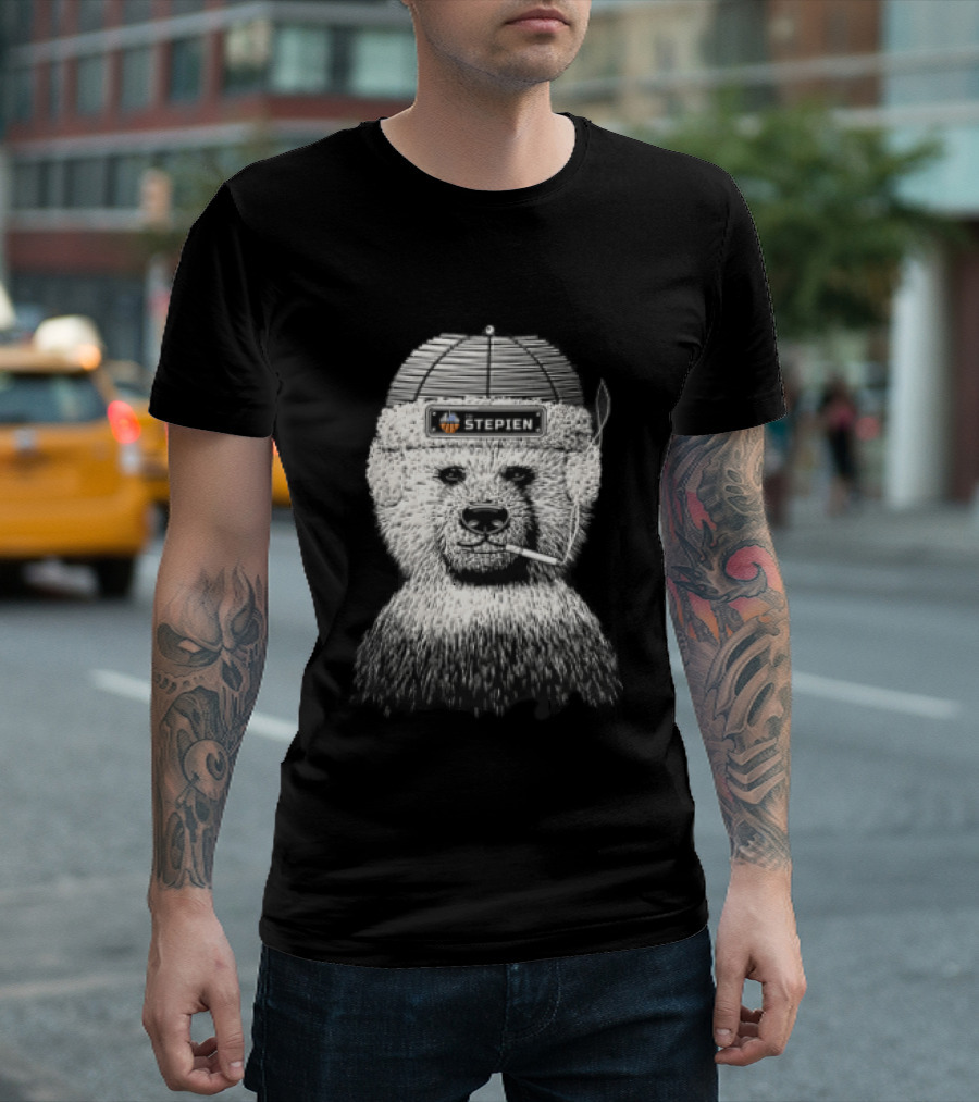 The Stepien Bear Wear Hat Smoking Cigarette T-Shirt