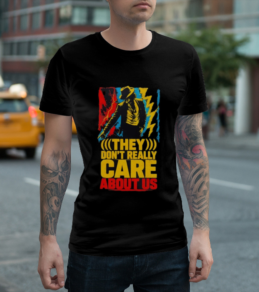 They Don't Really Care About Us Michael Jackson Iconic Pose Lightning T-Shirt