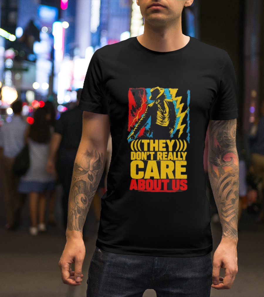 They Don't Really Care About Us Michael Jackson Iconic Pose Lightning T-Shirt
