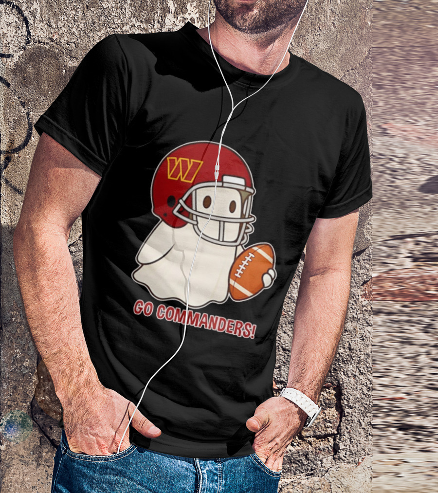 Washington Commanders Halloween Ghost Football Go Commanders 2026 T-Shirt