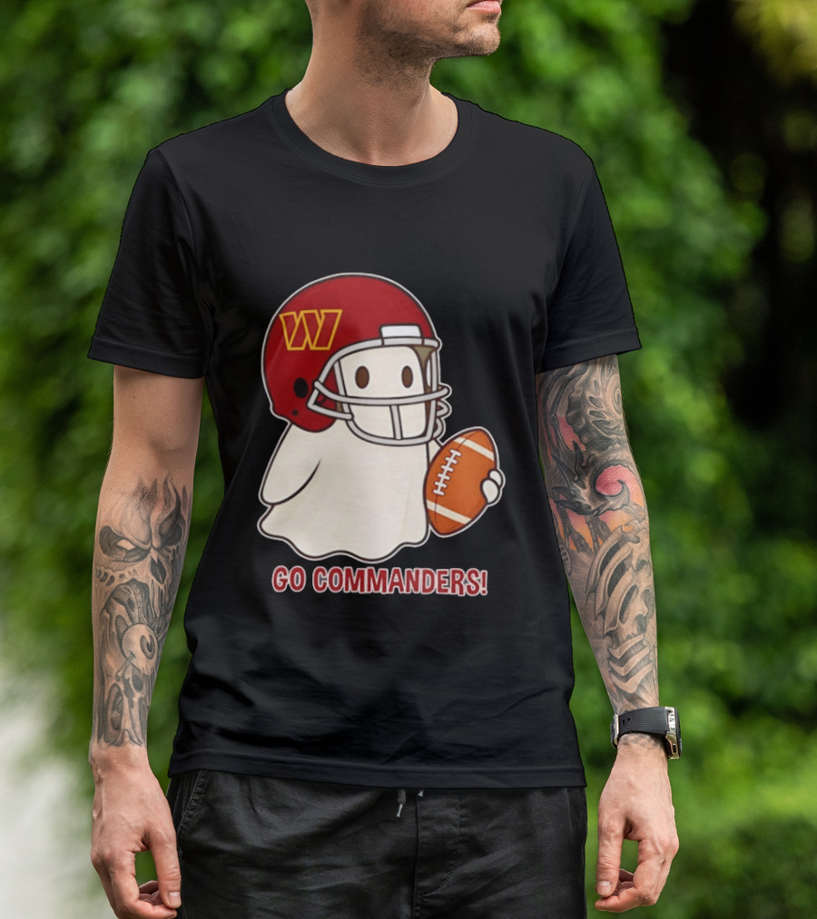 Washington Commanders Halloween Ghost Football Go Commanders 2026 T-Shirt