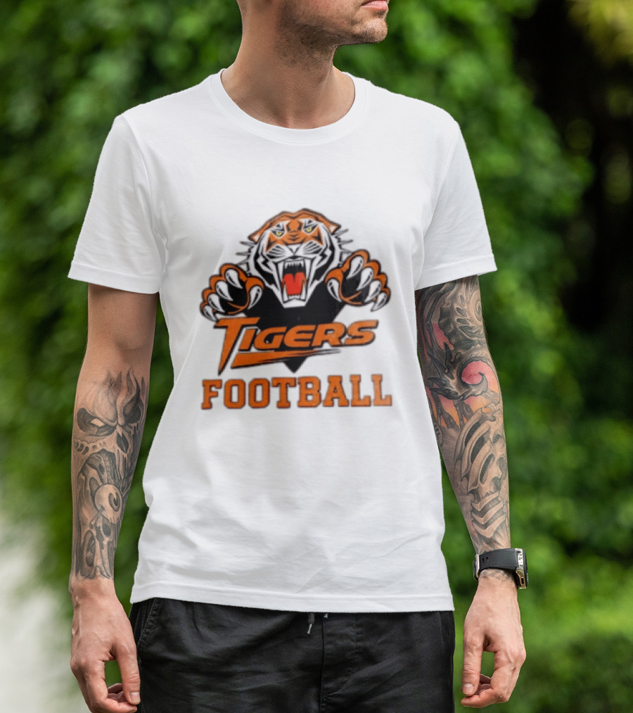 Tigers Football Sports Team Fierce Mascot Claw T-Shirt