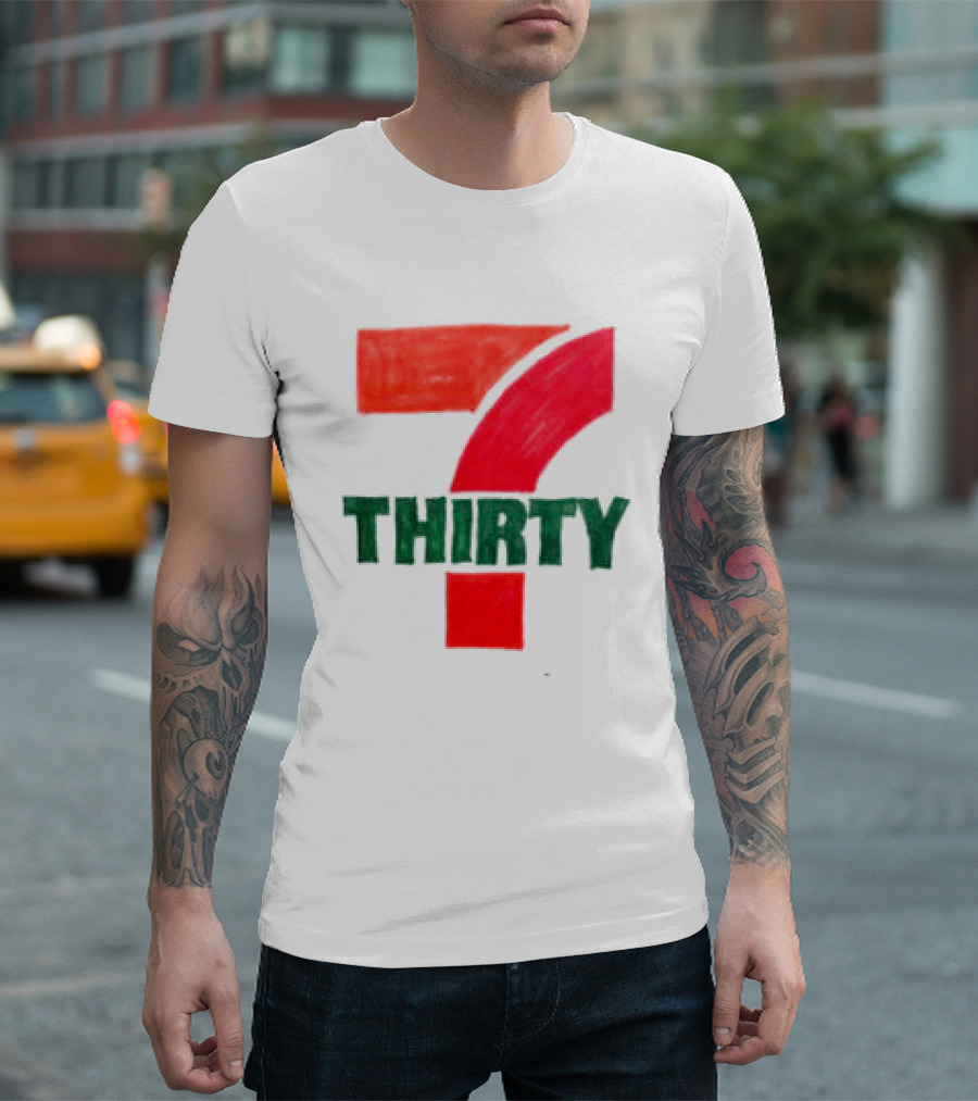 Asspizza Store 7 Thirty Hand Drawn Red Green Number T-Shirt