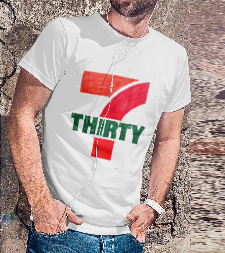 Asspizza Store 7 Thirty Hand Drawn Red Green Number T-Shirt