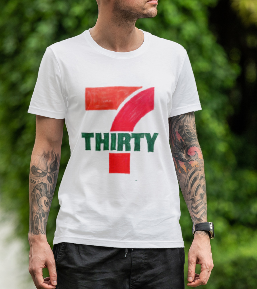 Asspizza Store 7 Thirty Hand Drawn Red Green Number T-Shirt