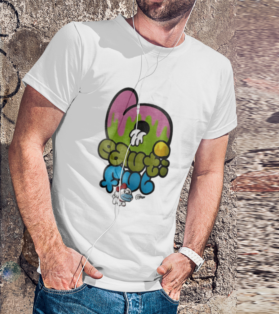 Beautiful Graffiti Lettering Dripping Paint Cartoon Dog With Spray Can T-Shirt
