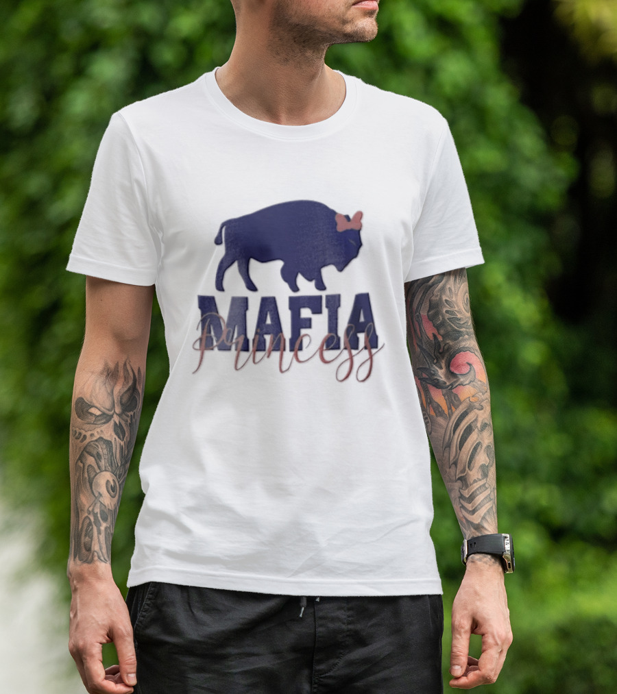 Buffalo Bills Mafia Princess Blue Buffalo Red Bow T-Shirt