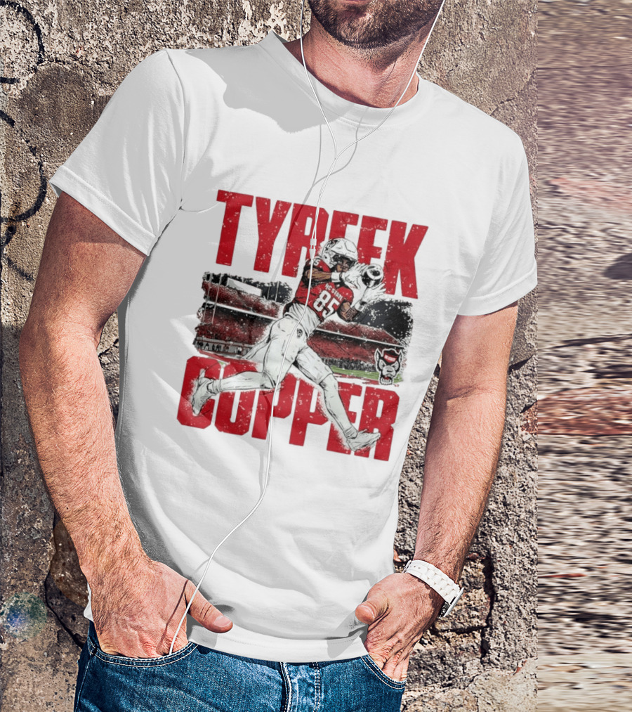 NCAA Football NC State Wolfpack Tyreek Copper Catching Highlight Caricature T-Shirt