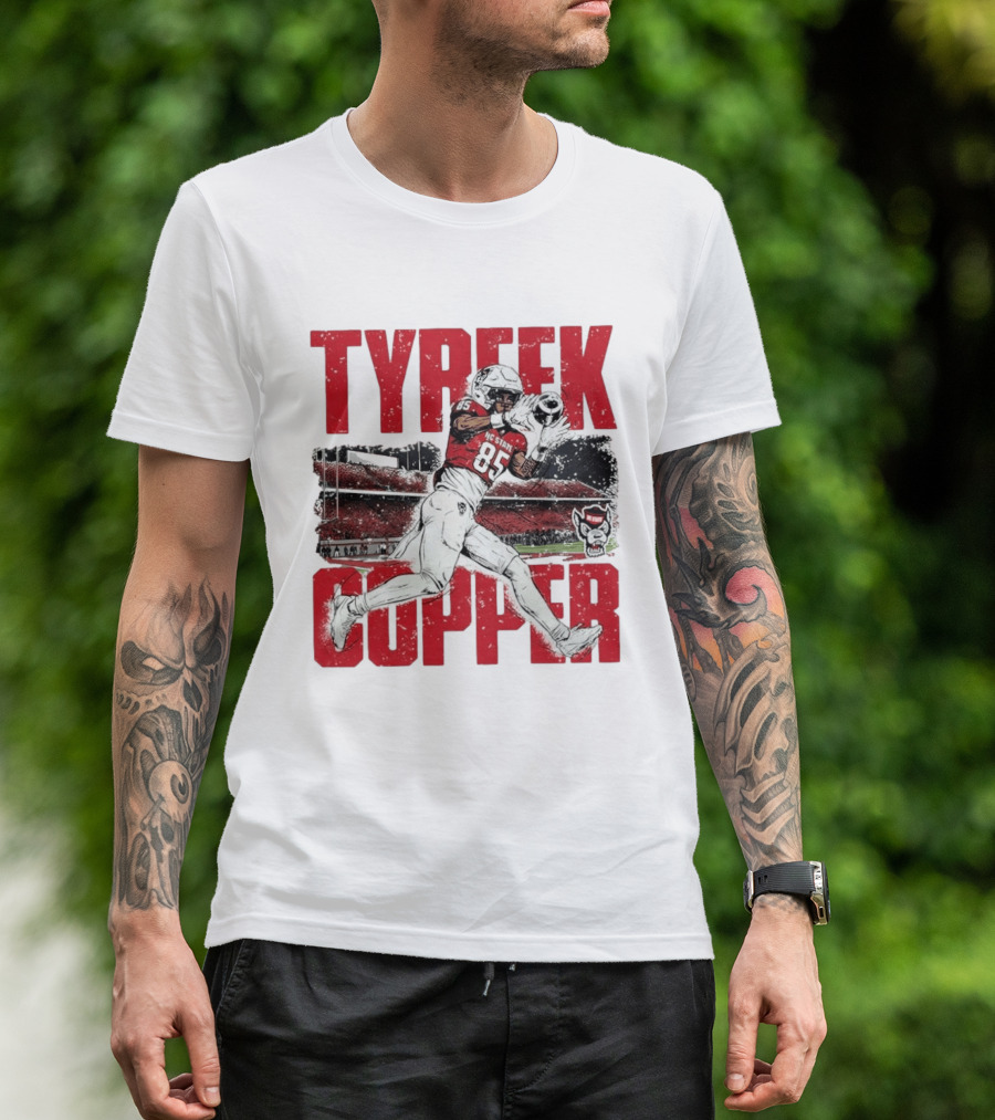 NCAA Football NC State Wolfpack Tyreek Copper Catching Highlight Caricature T-Shirt