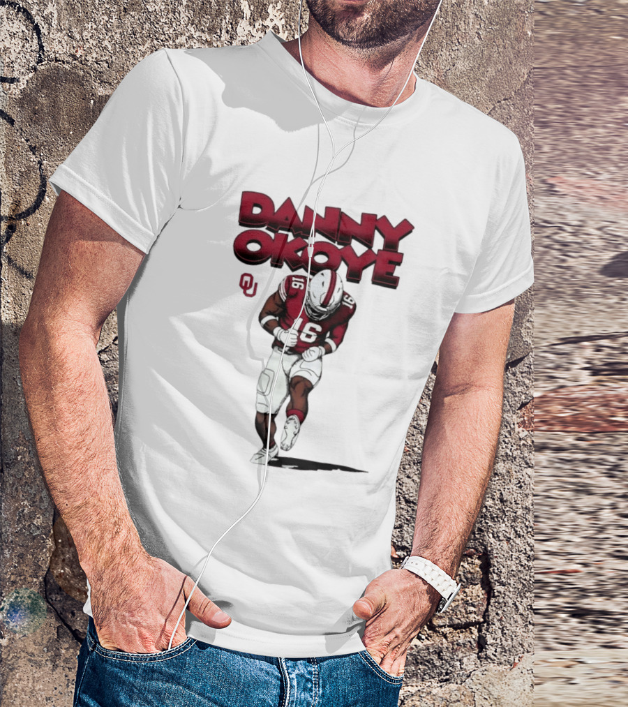 NCAA Football Oklahoma Sooners No 16 Danny Okoye Caricature OU T-Shirt