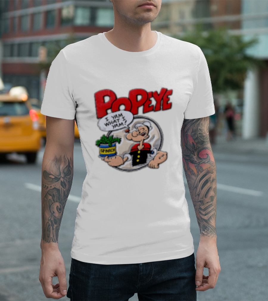 Popeye I Yam What I Yam Spinach Classic Cartoon T-Shirt