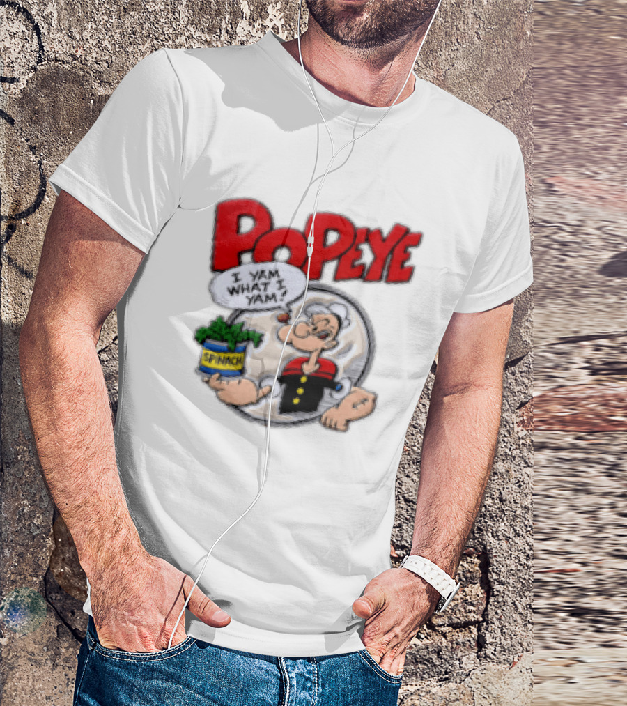 Popeye I Yam What I Yam Spinach Classic Cartoon T-Shirt