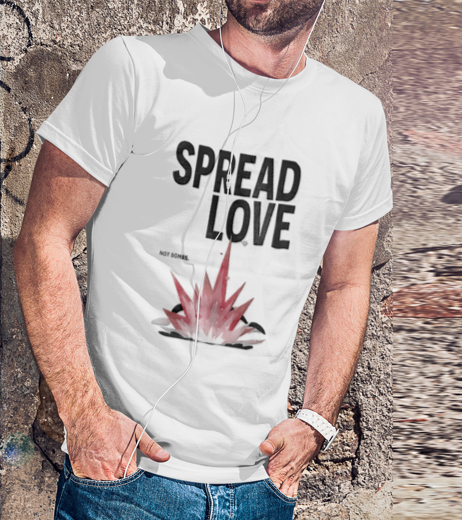 Spread Love NOT Bombs Pink Explosion Hearts T-Shirt