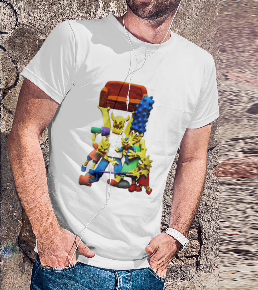 The Simpsons Claymation Family Couch Posing Scene T-Shirt