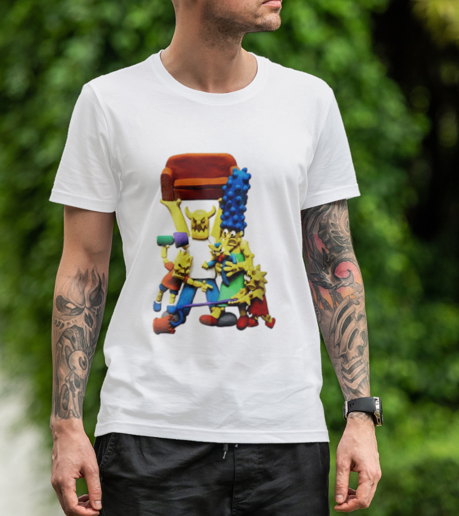 The Simpsons Claymation Family Couch Posing Scene T-Shirt