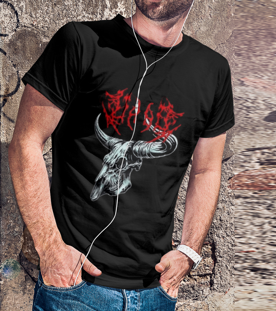 Merchdrop Upon A Burning Body Metal Texas Skull Red T-Shirt