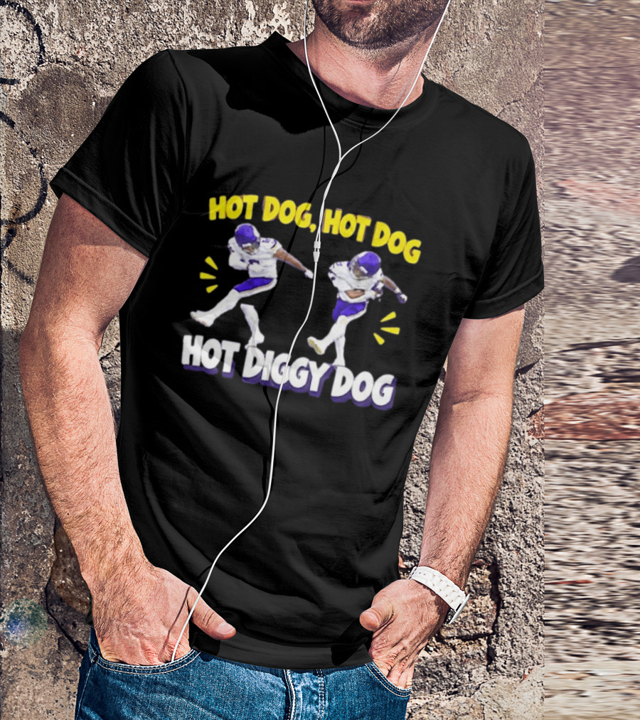 Hot Dog Hot Dog Hot Diggity Dog Minnesota Vikings Player Dance Celebration T-Shirt