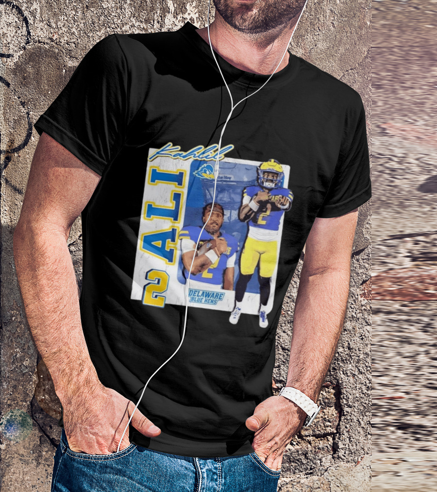 Kahlil Ali Delaware Blue Hens Football No 2 Collage T-Shirt