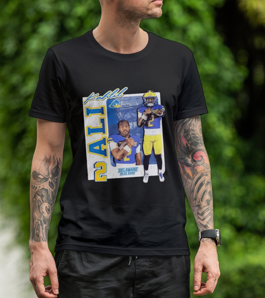 Kahlil Ali Delaware Blue Hens Football No 2 Collage T-Shirt