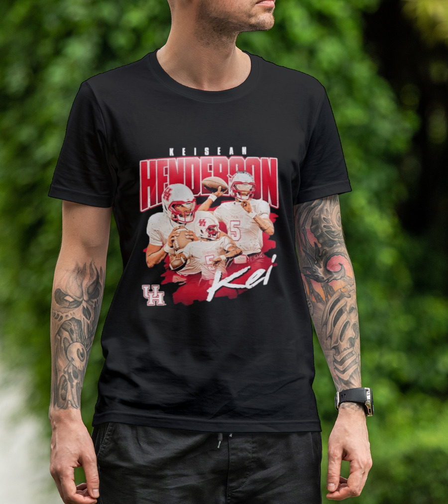 Keisean Henderson Houston Cougars Football No 5 Kei UH T-Shirt