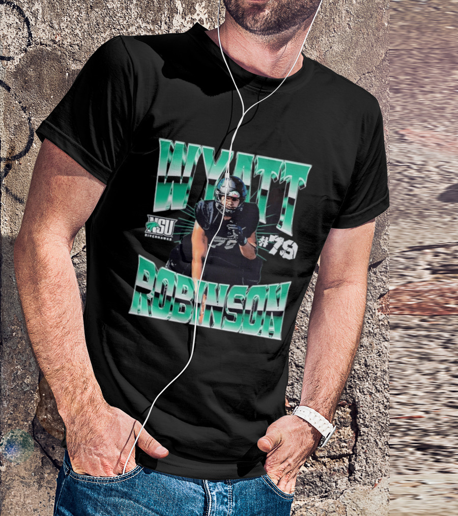 Northeastern State University RiverHawks Football Wyatt Robinson #79 T-Shirt