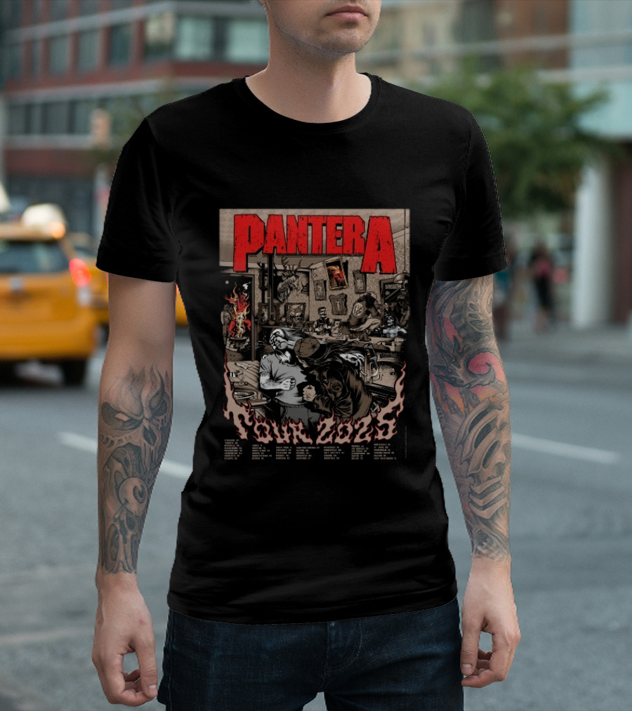 Pantera Tour 2025 Every Album Cover Combined Texas Stops T-Shirt