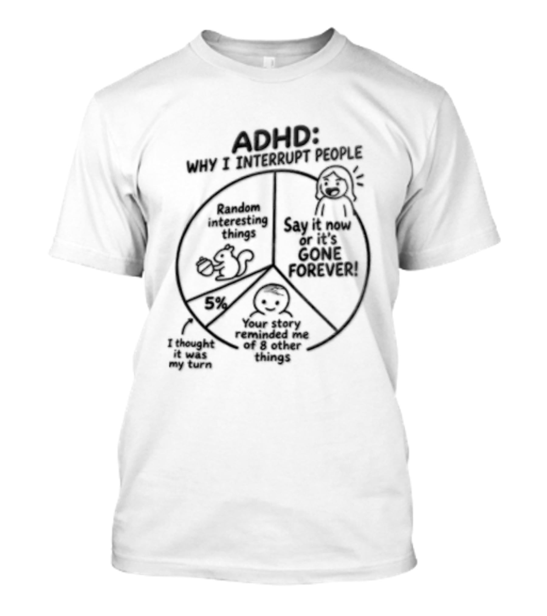 ADHD Why I Interrupt People Say It Now Or It's Gone Forever Your Story Reminded Me Of A Thing T-Shirt
