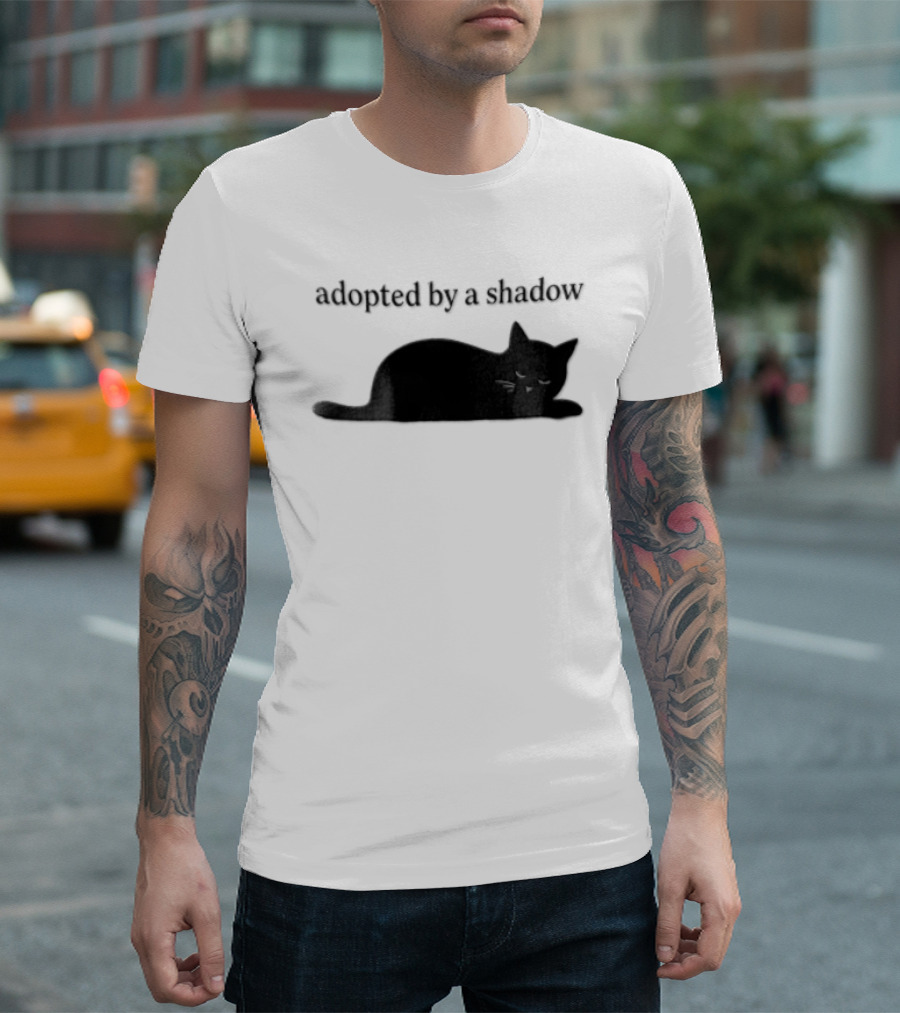 Adopted By A Shadow Sleeping Black Cat T-Shirt