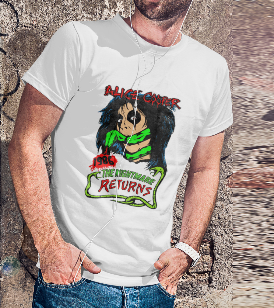 Alice Cooper The Nightmare Returns 1986 Constrictor Raglan T-Shirt