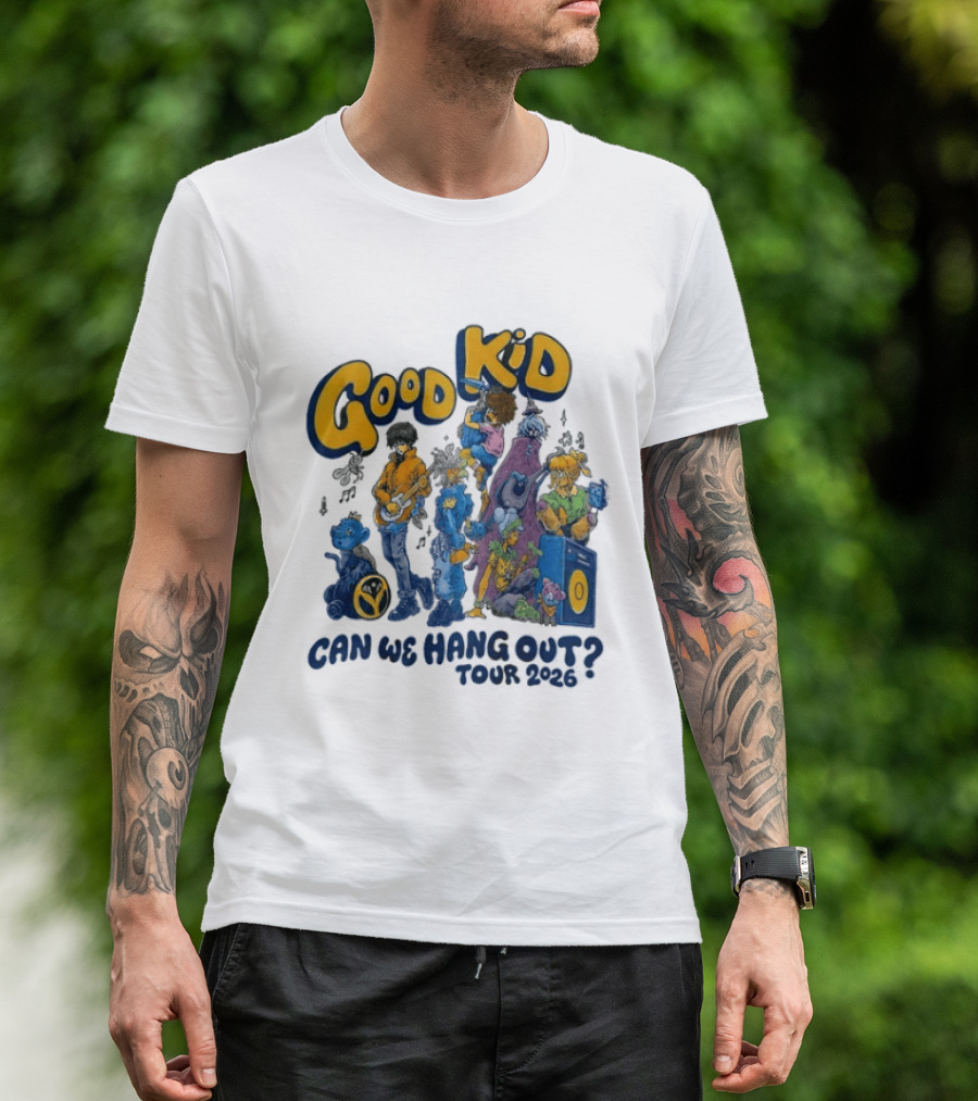 Good Kid Can We Hang Out Tour 2026 Colorful Characters T-Shirt