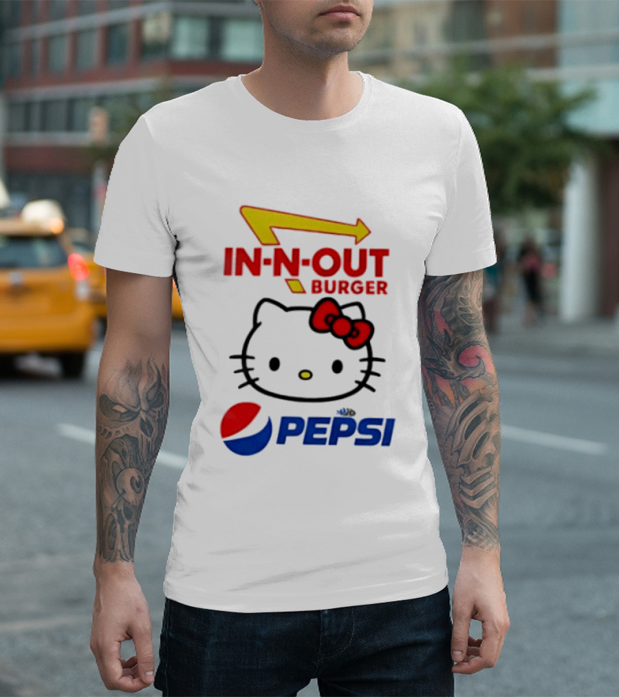 Hello Kitty Sanrio In N Out Burger Pepsi Collaboration T-Shirt