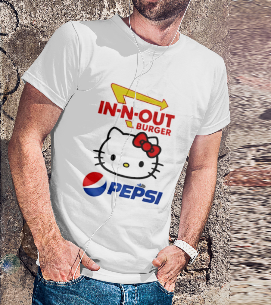 Hello Kitty Sanrio In N Out Burger Pepsi Collaboration T-Shirt