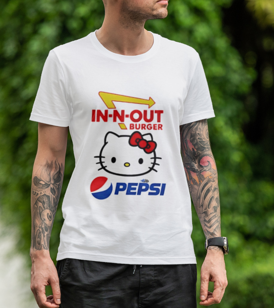 Hello Kitty Sanrio In N Out Burger Pepsi Collaboration T-Shirt