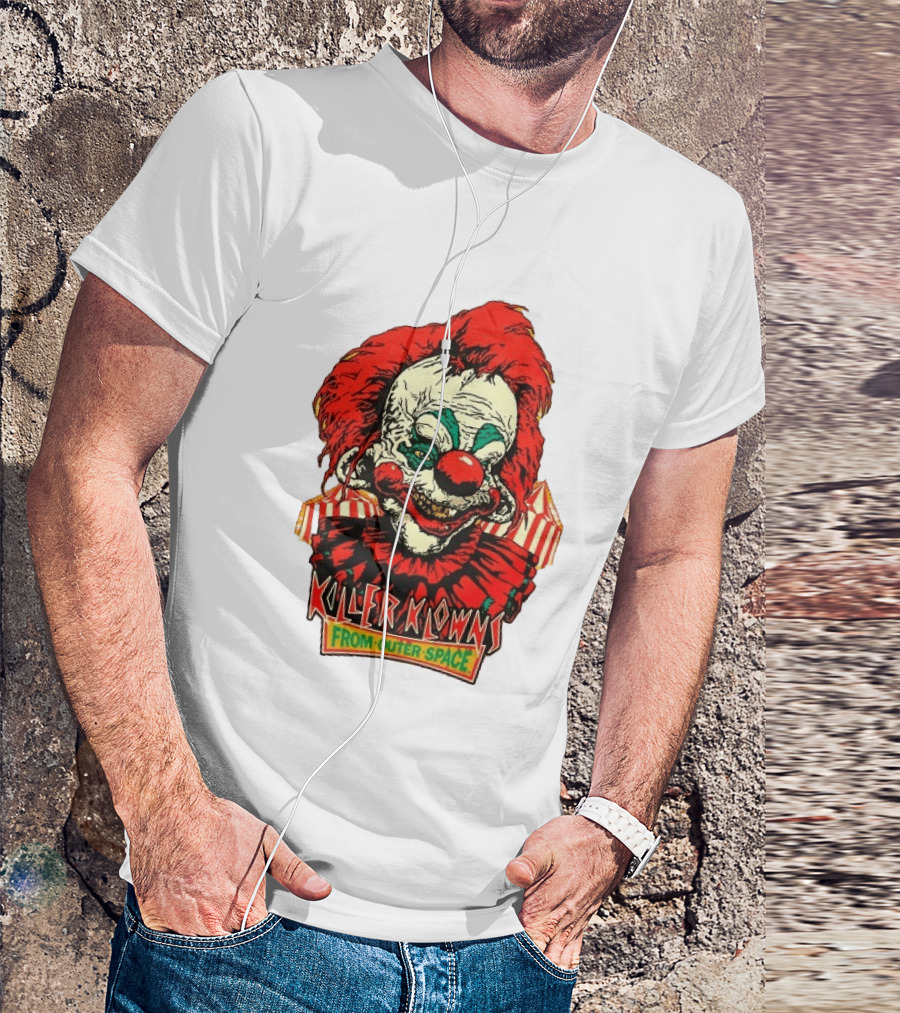 Killer Klowns From Outer Space Creepy Clown Art Red Nose Costume T-Shirt