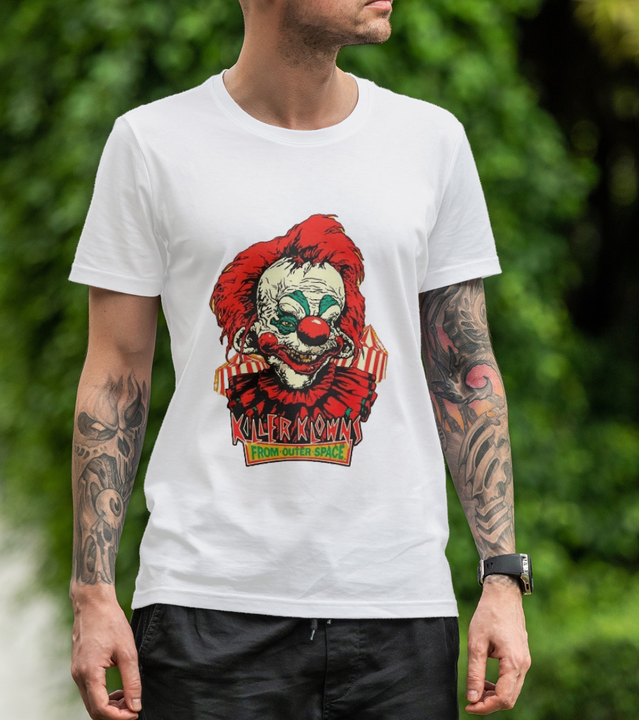 Killer Klowns From Outer Space Creepy Clown Art Red Nose Costume T-Shirt