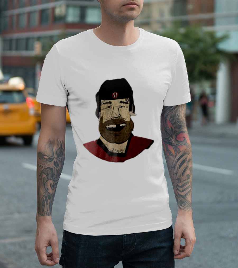 Lululemon Brent Burns Cartoon Hockey Player Missing Teeth T-Shirt