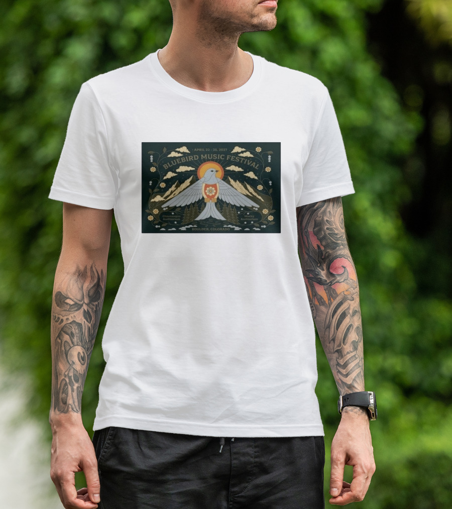 Bluebird Music Festival Boulder Colorado April 22 25 2027 Chautauqua Auditorium Macky Auditorium T-Shirt