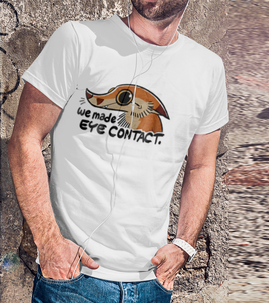 We Made EYE Contact Cartoon Orange Long Snouted Creature T-Shirt