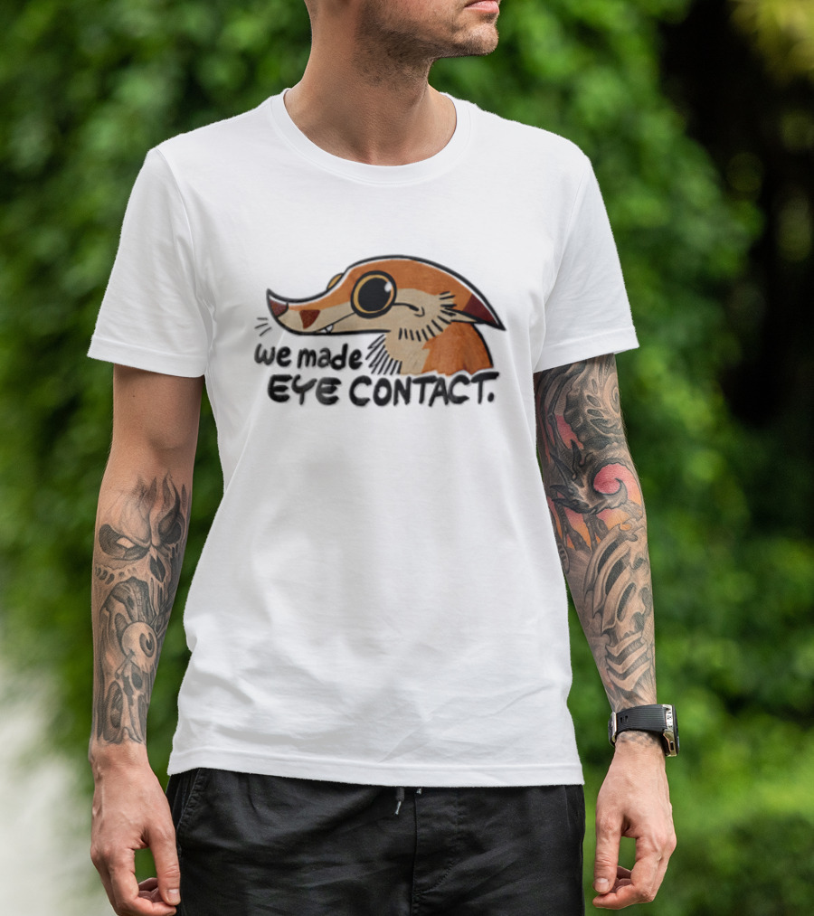 We Made EYE Contact Cartoon Orange Long Snouted Creature T-Shirt