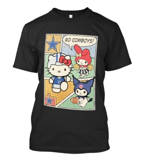 Dallas Cowboys Hello Kitty My Melody Kuromi Go Cowboys Comic T-Shirt