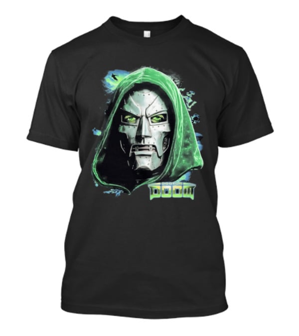 Doctor Doom Marvel Green Hooded Mask Iconic Villain T-Shirt