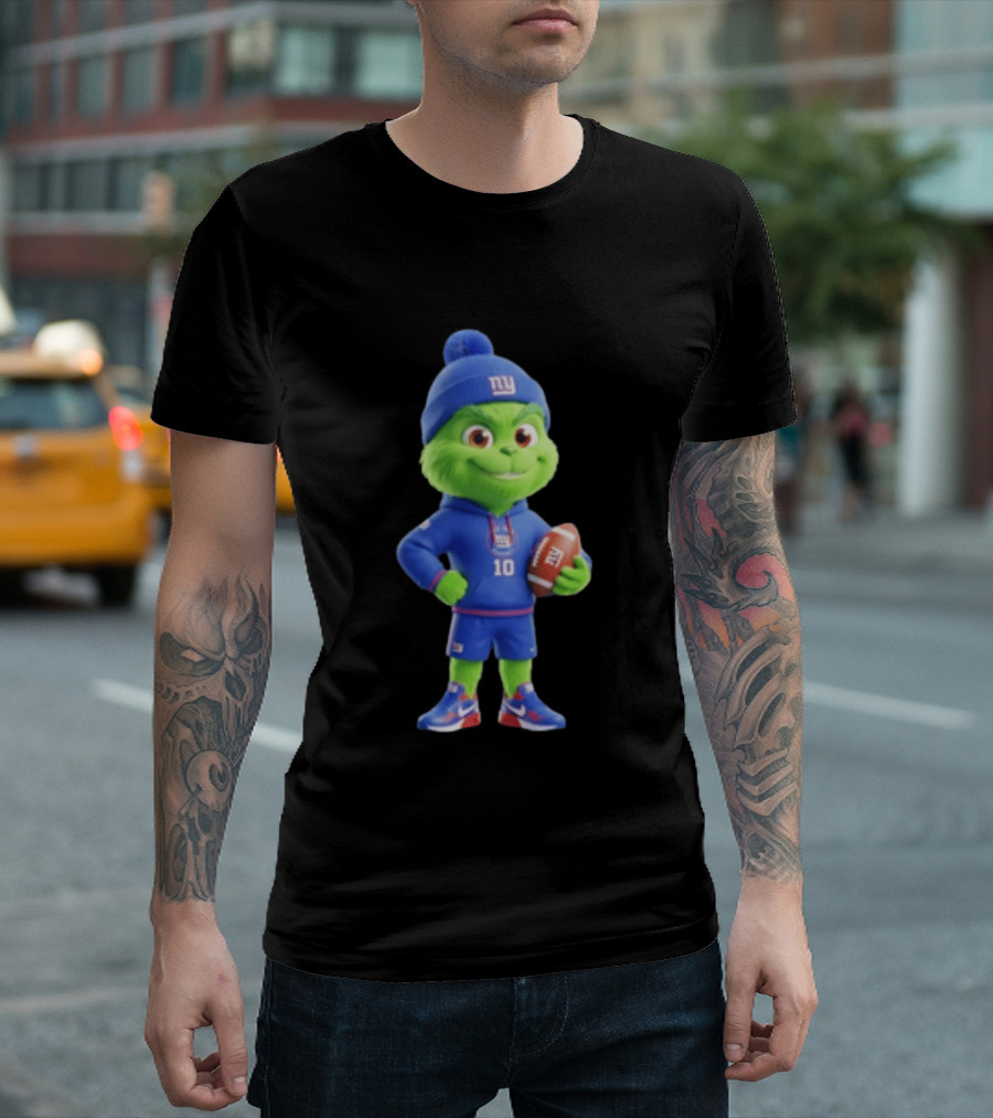 Grinch New York Giants Football 10 3D Cartoon T-Shirt