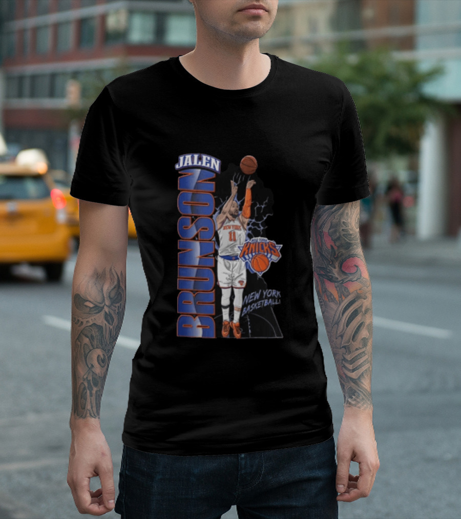 New York Knicks Jalen Brunson Shooting Basketball Player Knicks Basketball T-Shirt