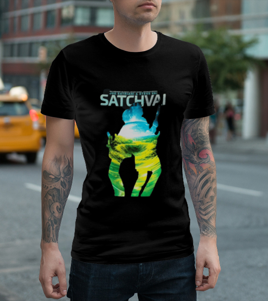 Joe Satriani Steve Vai Satch Vai Legendary Guitarists The Sea Of Emotion T-Shirt
