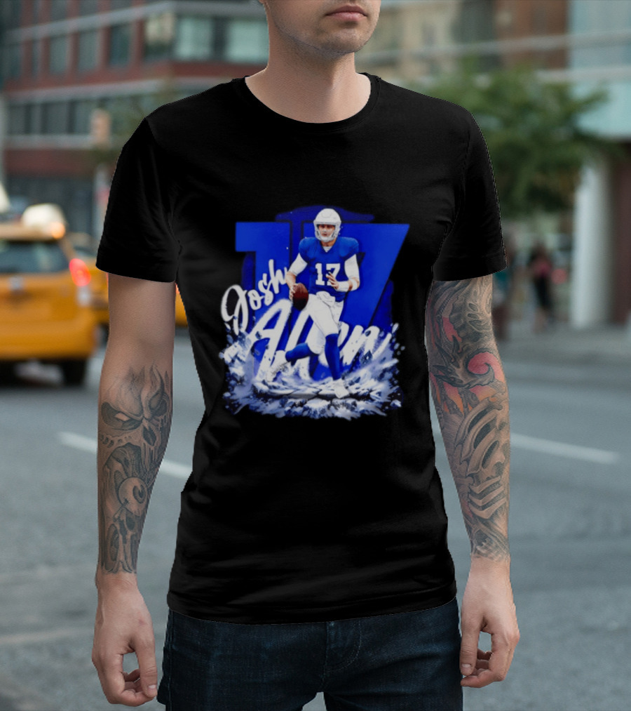 Josh Allen 17 Buffalo Bills Football Player Action T-Shirt